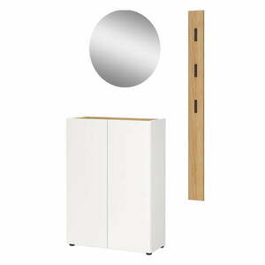 Biały zestaw do przedpokoju w dekorze dębu 104x200x33 cm Alviano – Germania obraz