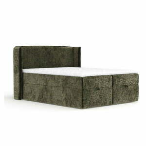 Ciemnozielone łóżko boxspring ze schowkiem 160x200 cm Passion – Maison de Rêve obraz