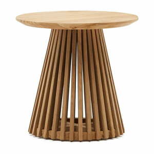 Stolik z drewna tekowego Kave Home Irune, ø 50 cm obraz