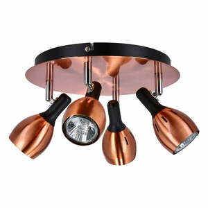 Miedziana lampa sufitowa z metalowym kloszem 35x35 cm Cross – Candellux Lighting obraz