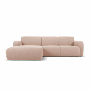 Różowy narożnik z materiału bouclé (lewostronny) Molino – Micadoni Home obraz