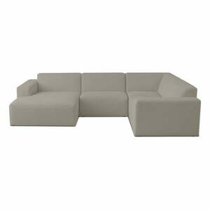Jasnobrązowy narożnik z materiału bouclé (w kształcie litery U) Roxy – Scandic obraz