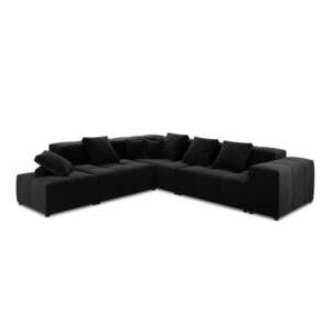 Czarny aksamitny narożnik (róg zmienny) Rome Velvet – Cosmopolitan Design obraz
