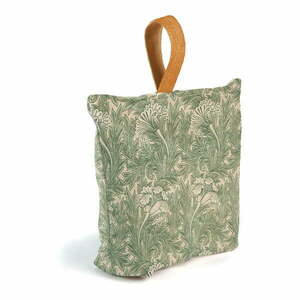 Zielony materiałowy stoper do drzwiTierra Bella Green Flowers obraz
