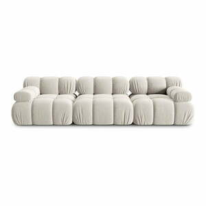 Beżowa aksamitna sofa modułowa 282 cm Bellis – Micadoni obraz