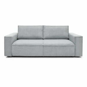 Jasnoszara sztruksowa rozkładana sofa 245 cm Nihad – Bobochic Paris obraz