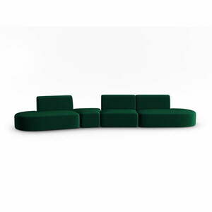 Zielona aksamitna sofa lewostronna 428 cm Paolo – Milo Casa obraz