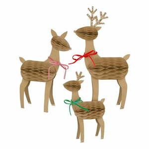 Figurki świąteczne zestaw 3 szt. Reindeer Family – Meri Meri obraz