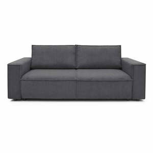 Ciemnoszara sztruksowa rozkładana sofa 245 cm Nihad – Bobochic Paris obraz