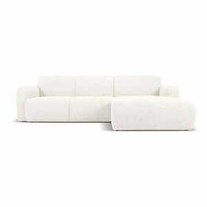 Biały narożnik z materiału bouclé (prawostronny) Molino – Micadoni Home obraz