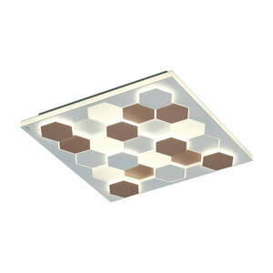Biała lampa sufitowa LED ze sterowaniem głosowym/mobilną aplikacją i metalowym kloszem 55x55 cm Cifavo – CINQUE obraz