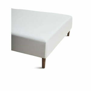 Białe prześcieradło z perkalu bawełnianego z gumką 160x200 cm Percale – JUNA obraz