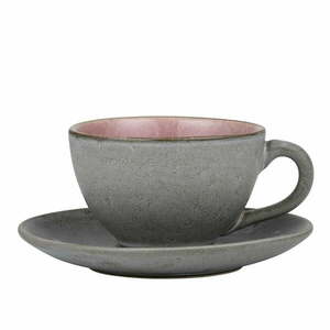 Różowo-szara kamionkowa filiżanka do cappuccino 220 ml Mensa − Bitz obraz