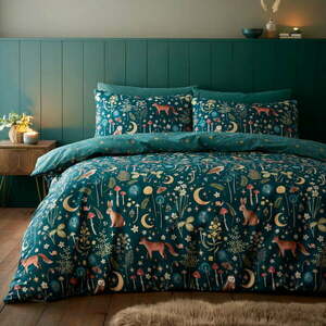 Ciemnozielona pościel dwuosobowa 230x220 cm Enchanted Twilight – Catherine Lansfield obraz