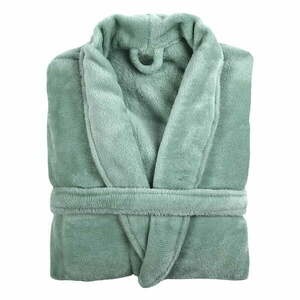 Jasnozielony szlafrok z mikropluszu w rozmiarze L/XL Cosy – Tiseco Home Studio obraz