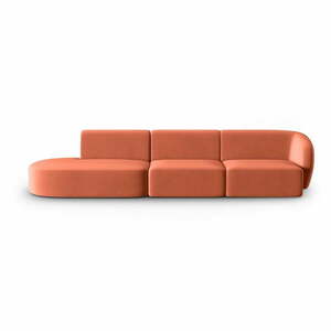 Różowa aksamitna sofa prawostronna 311 cm Paolo – Milo Casa obraz