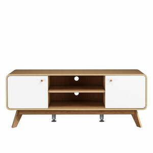 Biało-naturalna szafka pod TV w dekorze dębu 140x53 cm Caitlin – Støraa obraz