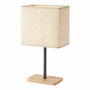 Czarno-naturalna lampa stołowa z tekstylnym kloszem (wysokość 30 cm) Kate – Fischer & Honsel obraz