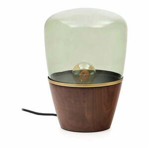 Zielono-naturalne lampa stołowa ze szklanym kloszem (wysokość 30 cm) Silex – Kave Home obraz