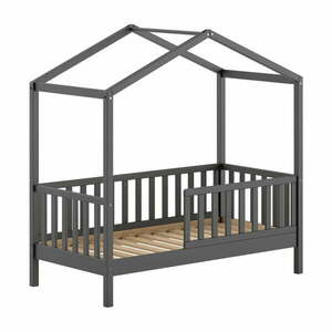 Łóżko dziecięce z litego drewna sosnowego w kształcie domku ze stelażem 70x140 cm DALLAS – Vipack obraz