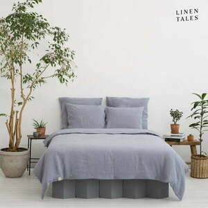 Jasnoszara pościel dwuosobowa z włókna konopnego 200x200 cm – Linen Tales obraz