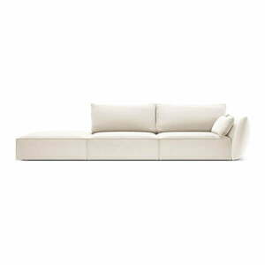 Beżowa aksamitna sofa prawostronna 264 cm Vanda – Mazzini Sofas obraz