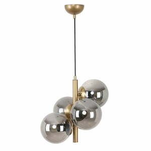Lampa wisząca w szaro-złotym kolorze ze szklanym kloszem ø 15 cm Forte – Squid Lighting obraz