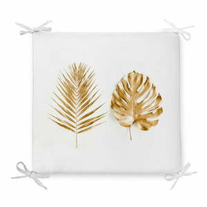 Poduszka na krzesło z domieszką bawełny Minimalist Cushion Covers Golden Leaves, 42x42 cm obraz