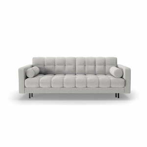 Jasnoszara rozkładana sofa ze schowkiem z materiału bouclé 222 cm Bali – Cosmopolitan Design obraz