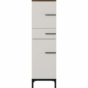Szarobeżowa szafka łazienkowa w dekorze orzecha 34x123 cm Yonkers – Germania obraz