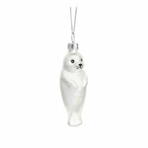 Szklana ozdoba świąteczna wykonana ręcznie 9 cm Baby Seal – Sass & Belle obraz