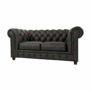 Antracytowa aksamitna sofa 184 cm Cambridge – Ropez obraz