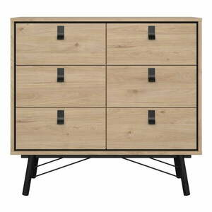 Niska komoda w dekorze dębu 102x99 cm Ry – Tvilum obraz