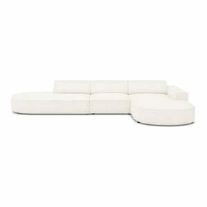 Beżowy narożnik (prawostronny) z materiału bouclé Jodie – Micadoni Home obraz