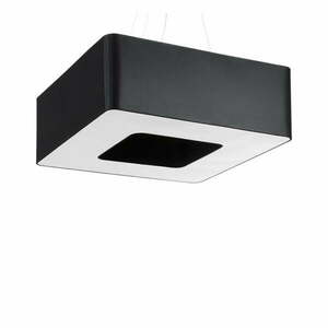 Czarna lampa wisząca z tekstylnym kloszem Piano – Nice Lamps obraz