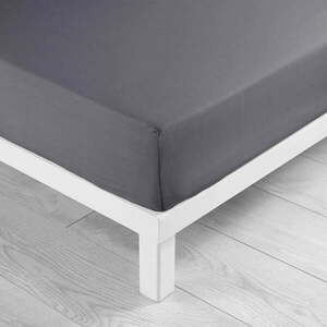 Antracytowe prześcieradło z mikrowłókna z gumką 90x190 cm Oscar – douceur d'intérieur obraz