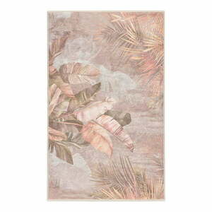 Beżowy dywan odpowiedni do prania 80x150 cm Dusty Leaves – Mila Home obraz