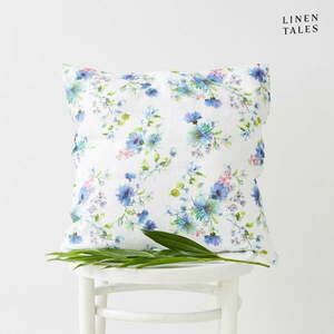 Lniana poszewka na poduszkę 50x50 cm White Flowers – Linen Tales obraz