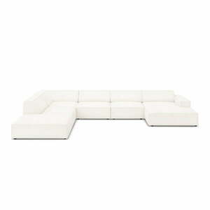 Beżowy narożnik (lewostronny) z materiału bouclé Jodie – Micadoni Home obraz