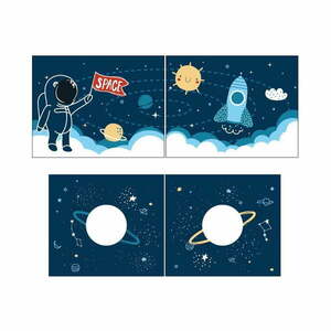Zasłona dziecięca do łóżka 4 szt. 195x75 cm Space Shuttle – Vipack obraz