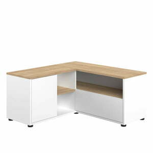 Biała szafka pod TV w dekorze dębu 90x45 cm Angle – TemaHome obraz