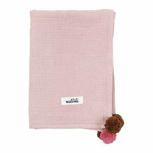 Różowy muślinowy koc dziecięcy 100x140 cm Pompon – Malomi Kids obraz