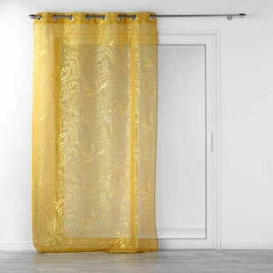 Żółta firanka z woalu 140x280 cm Belflor – douceur d'intérieur obraz
