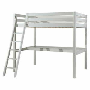 Białe podwyższone łóżko dziecięce z litego drewna sosnowego 140x200 cm PINO – Vipack obraz