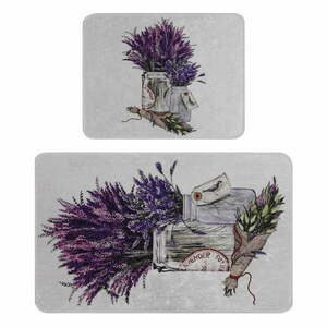 Fioletowo-jasnoszare dywaniki łazienkowe zestaw 2 szt. 60x100 cm Purpura – Foutastic obraz