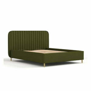 Zielone tapicerowane łóżko dwuosobowe ze schowkiem i stelażem 180x200 cm Noto – Maison de Rêve obraz