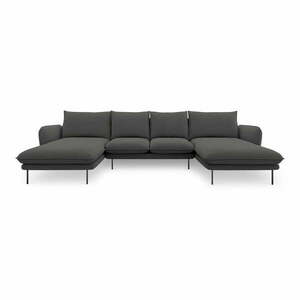 Ciemnoszara sofa w kształcie litery U Cosmopolitan Design Vienna obraz