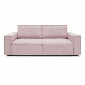 Jasnoróżowa sztruksowa rozkładana sofa 245 cm Nihad – Bobochic Paris obraz
