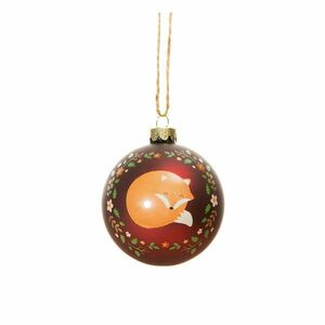 Szklana bombka wykonana ręcznie ø 8 cm Woodland Fox – Sass & Belle obraz