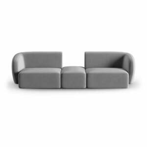 Szara aksamitna sofa 246 cm Paolo – Milo Casa obraz